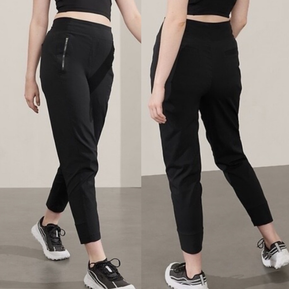 Athleta Pants Trekkie North Jogger Womens size 12 Black #533655